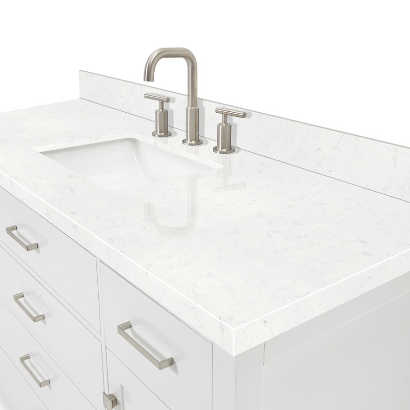 4_ARIEL Bristol 42 Single Sink Bathroom Vanity with Carrara White Quartz, White, 60"