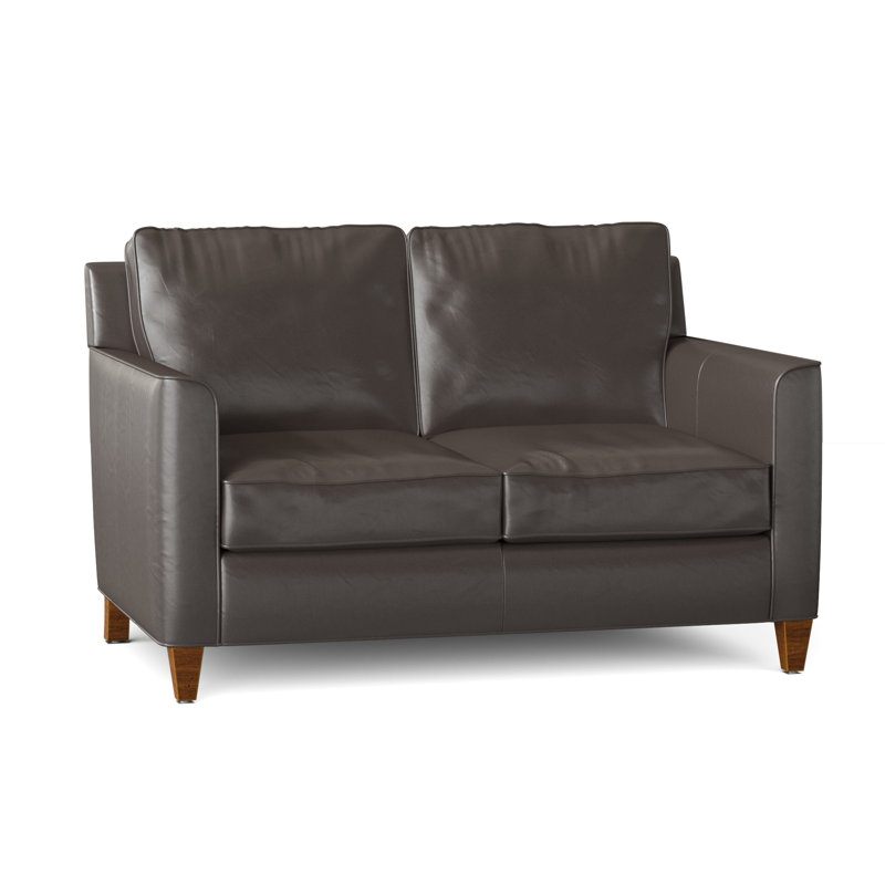 Yorba Leather Loveseat, New Classiques, Empyrean Mist Genuine Leather