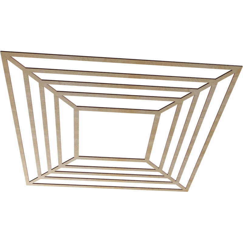 Médaillon de plafond en bois Raven, Bouleau, H 40 po x l 40 po x P 0,25 po