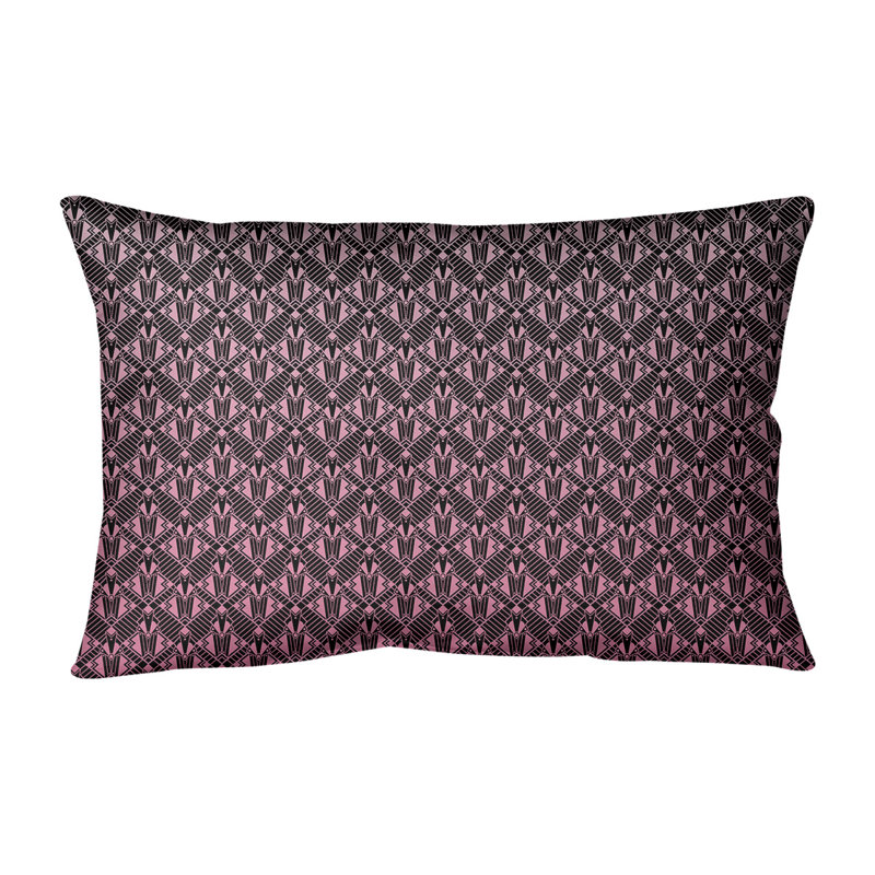 Coussin lombaire art déco Katelyn Elizabeth, Bourre en polyester, Rose