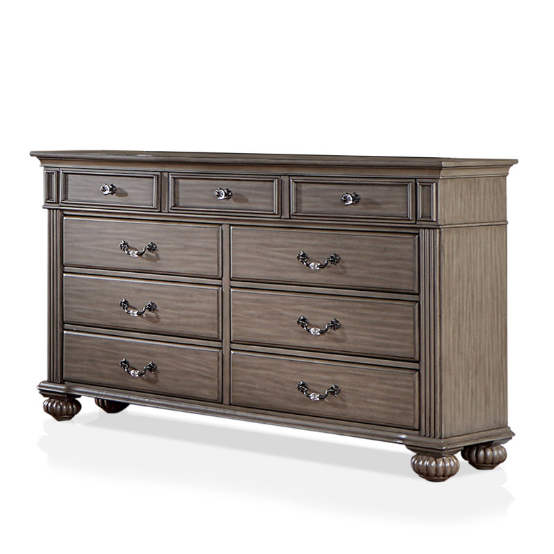 Commode 9 tiroirs Aime, Gris