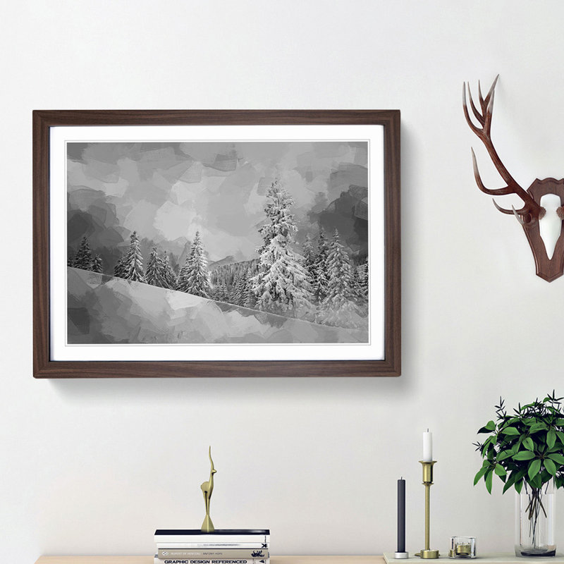 Mystical Woods in Abstract - Framed Print, 48cm H x 65cm W x 2cm D, Walnut Framed