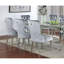 Ensemble de 2 chaises d'appoint à oreilles en flanelle gris foncé, bois massif, revêtement acrylique, garniture cloutée et miroir. Conception de salle à manger 2 pièces, boutons effet cristal, miroir, bois.