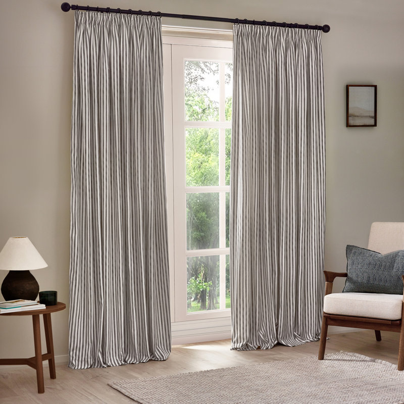 Taffany Cotton Pinch Pleat Curtain Panel Pair, 117cm Width x 137cm Drop, Grey