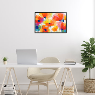 Poppies At Golden Hour Framed Giclee, design by Chromatic Storm Studio