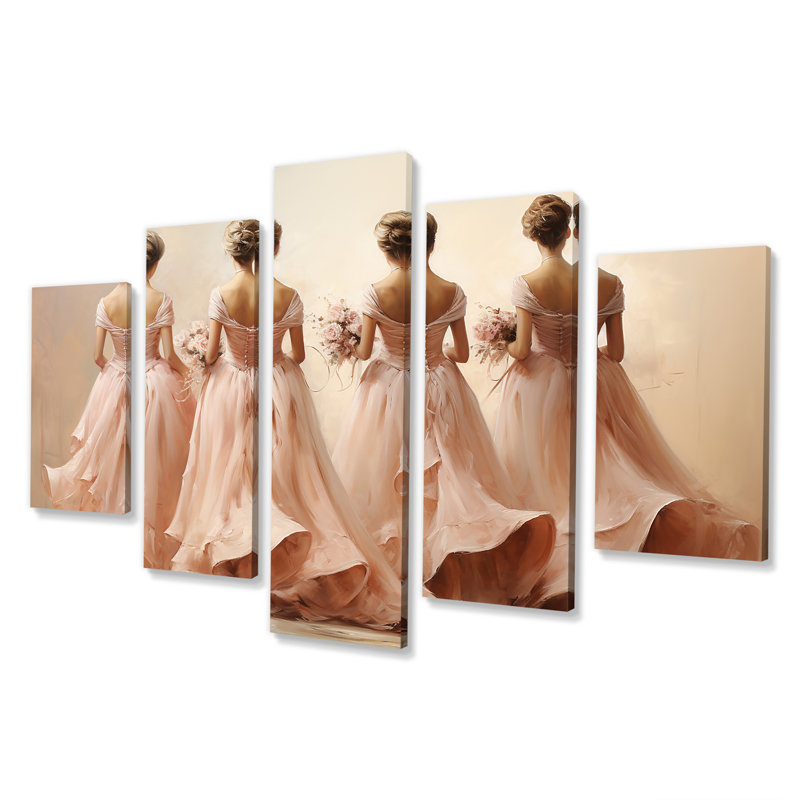 «Pink Balletic Elegance II - Dance Multipanel», décoration murale