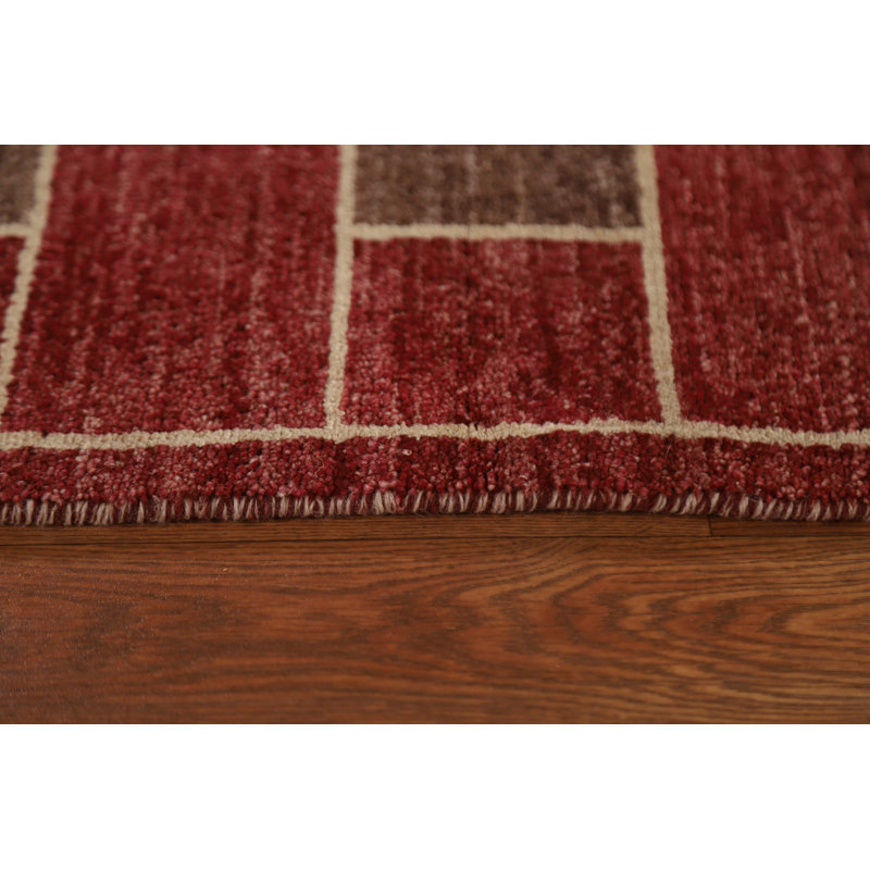 One-of-a-Kind Rectangle 5'11'' x 8'10'' New Age Rectangle Wool Area Rug in Red