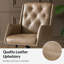 Chaise de bureau pivotante en cuir Kairos avec hauteur réglable et dossier capitonné-726123704