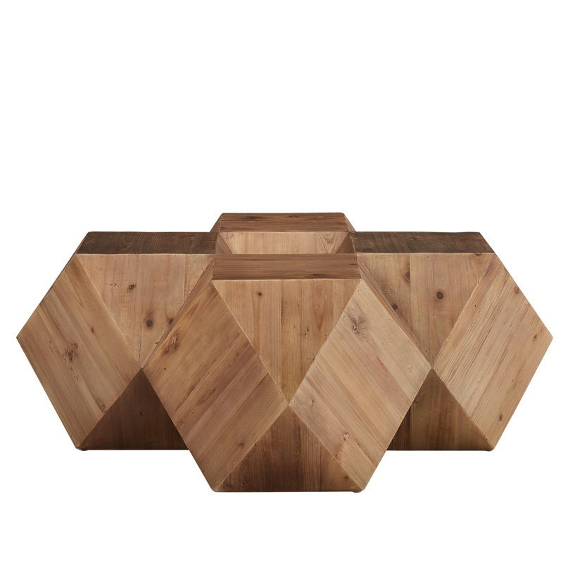 Table basse en bois massif Barry, Naturel