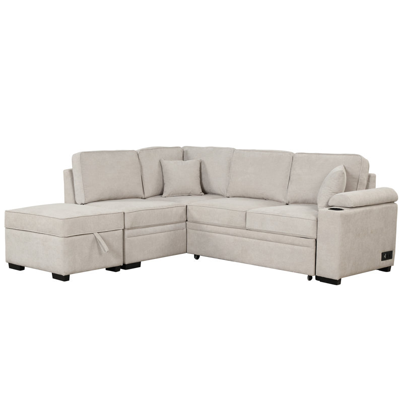 Canapé-lit 84,75 po, Lin beige