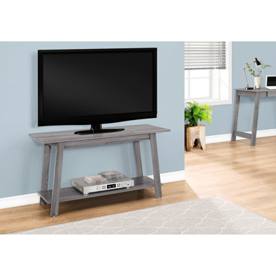 Meuble télé 42 po, meuble de rangement en stratifié gris pour le divertissement, pouvant accueillir de 80 à 89 téléviseurs, une armoire de salon et de chambre à coucher