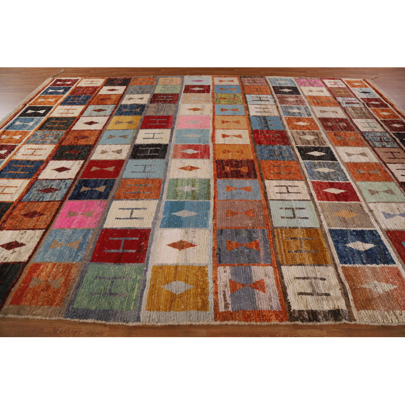 Grand tapis oriental en laine marocain en laine noué à la main 10 x 14