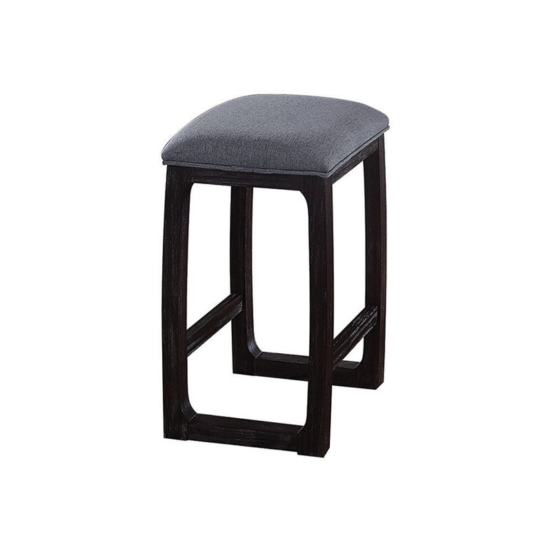 Tabouret à hauteur de comptoir en tissu et espresso vieilli