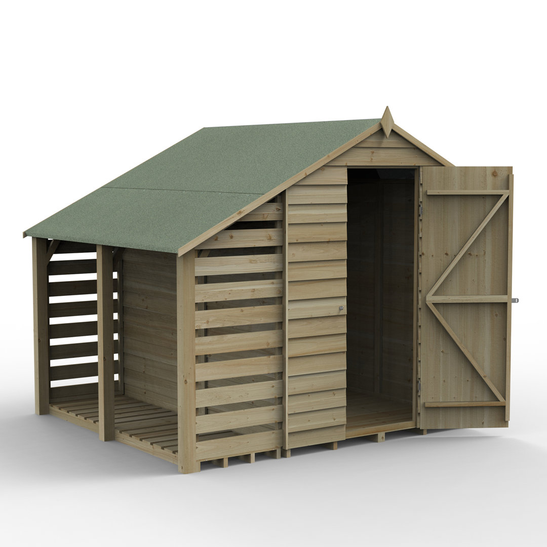 Overlap Pressure Treated 5 x 7 Apex Shed No Window with Lean to