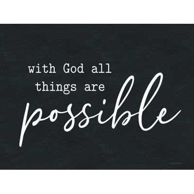 «With God All Things Are possible», reproduction sur toile