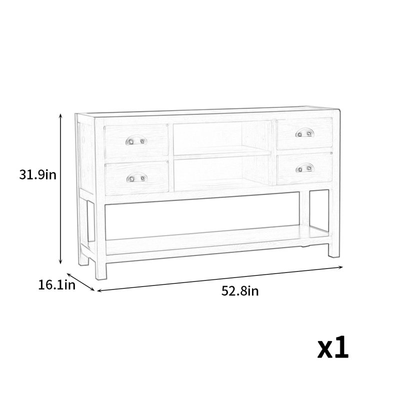 Buffet simple et rétro, Brun foncé