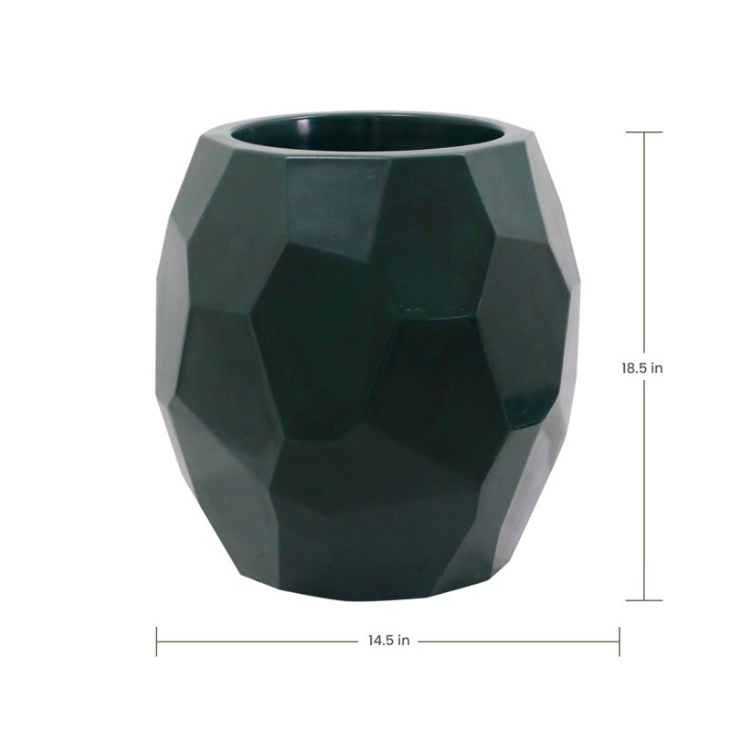 Civona ECOBO 15.7 inches Eco-Friendly Novelty Pot Planter,Gems Indoor/Outdoor Four Season Use Marbled Green
