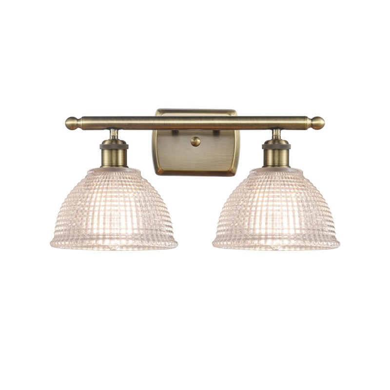2-Light Dimmable Antique Brass Vanity Light, LED