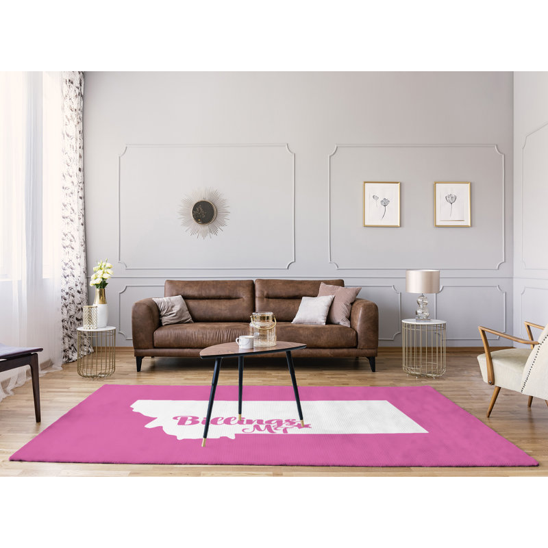 Tapis zone rose en polyester billings montana, Rectangle 9 pi x 12 pi