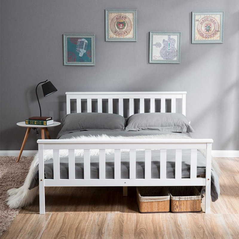 Popplestone Solid Wood Bed, Double (4'6)