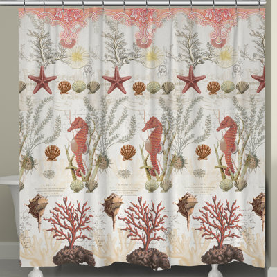 Ornate Coral Shower Curtain