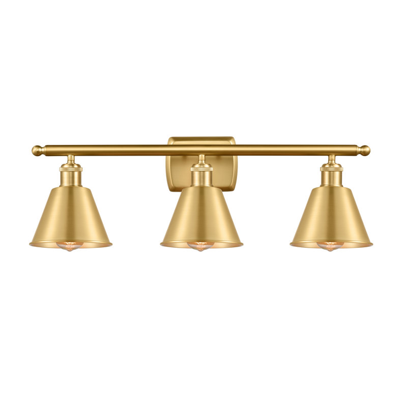 Éclairage de salle de bain à intensité variable 3 lumières Dallyn, Or satiné, Or satiné