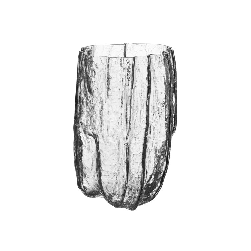 Vase de table en verre transparent Crackle
