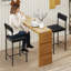 Set of 2 Industrial Bar Stools with Padded Seat and Back-962623465
