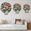 Horloge murale rétro rose et rouge Wildflowers II-60186945