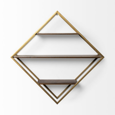 3 Piece Diamond Wood Accent Shelf