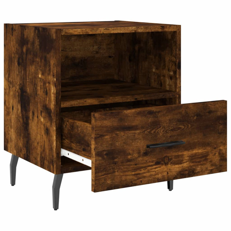 Mantador 40 cm W Bedside Table, Smoked Oak