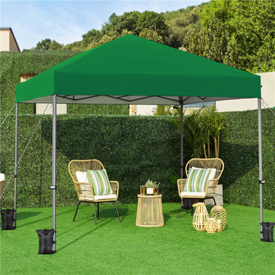Metal Pop-Up Canopy with One-Push-To-Lock Setup Mechanism