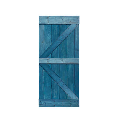 Porte de grange à panneaux en bois et métal K Series sans trousse de quincaillerie d'installation