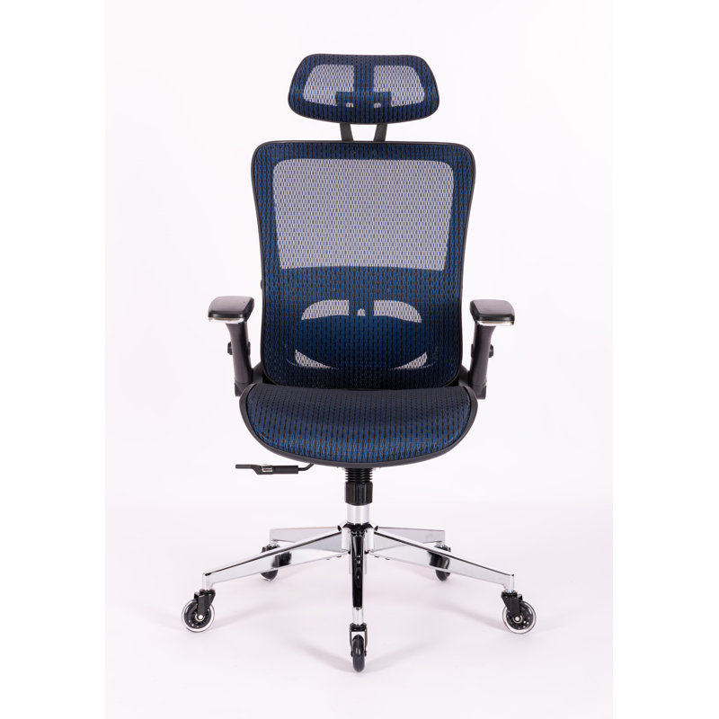 Mesh Task Chair with Headrest, Blue