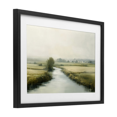 «Mirror Of Calm Landscape», reproduction encadrée sous verre, design par Novae