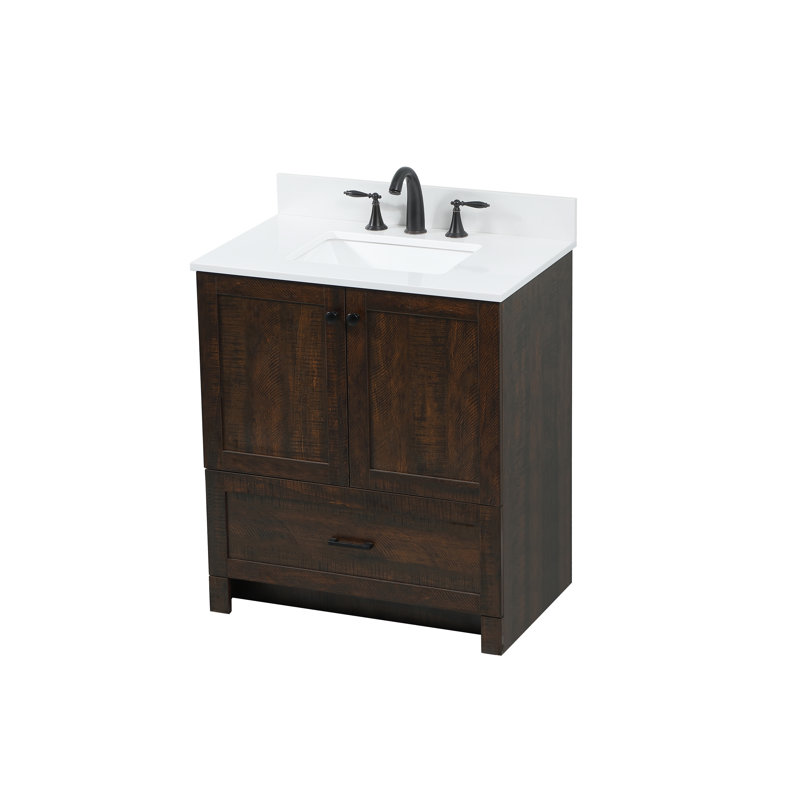 Soma 30'' Single Bathroom Vanity with Engineered Marble Top, Expresso