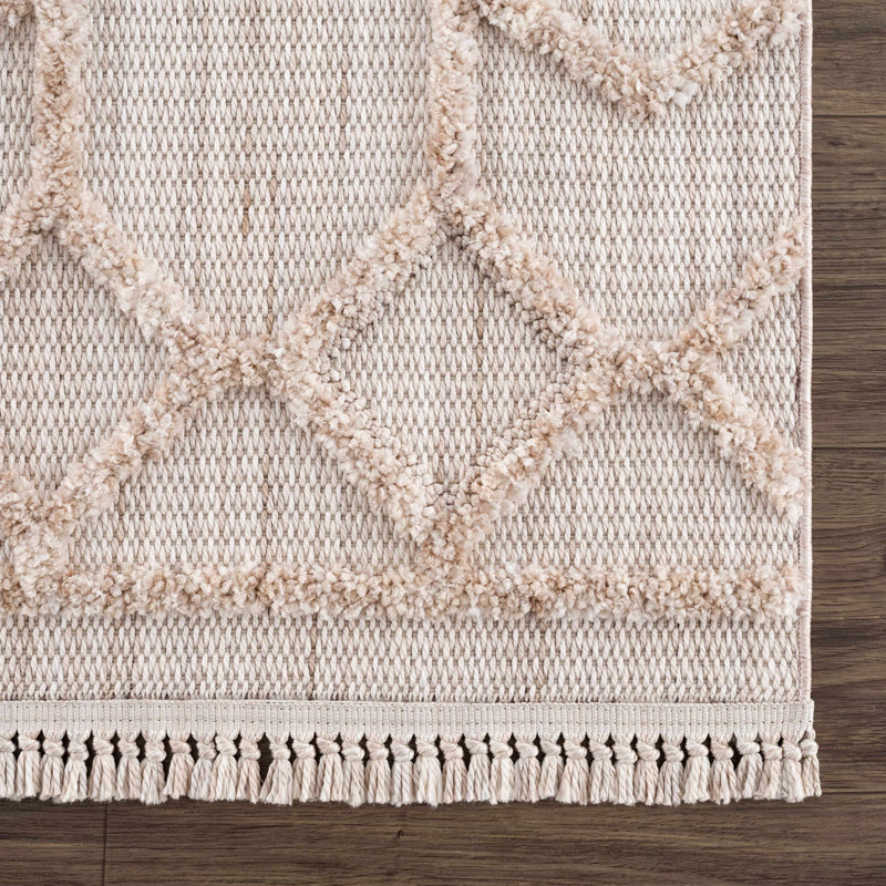 Tapis beige Malili, Rectangle 6 pi 7 po x 9 pi