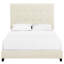 Grand lit transitionnel avec revêtement et pieds en bois massif revêtus de mousse beige