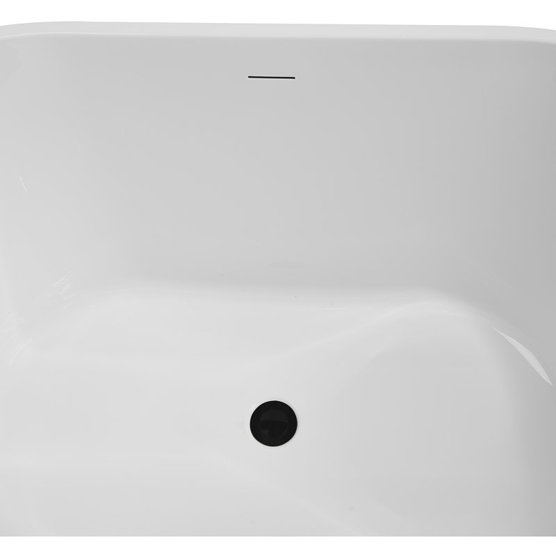 Baignoire autoportante 54 po avec drain interne Streamline, Noir mat