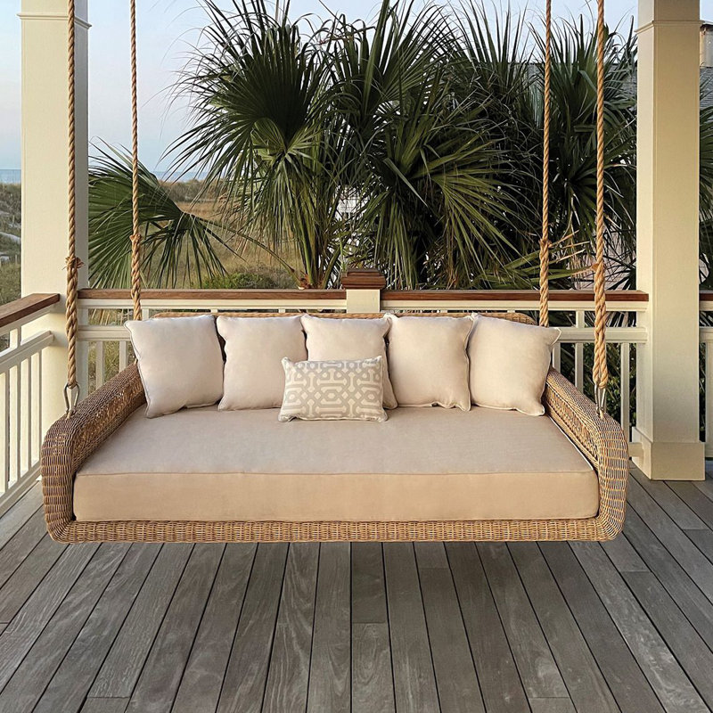 Amelia Porch Swing With Seat Cushion, Ash