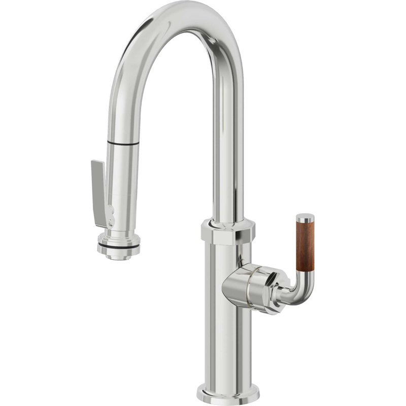 Pull-Down Prep/Bar Faucet With Squeeze Sprayer, Polished Chrome
