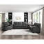 Chaise rembourrée en tissu gris foncé pour salon moderne - assise confortable de 25 po de hauteur, avec accoudoirs texturés