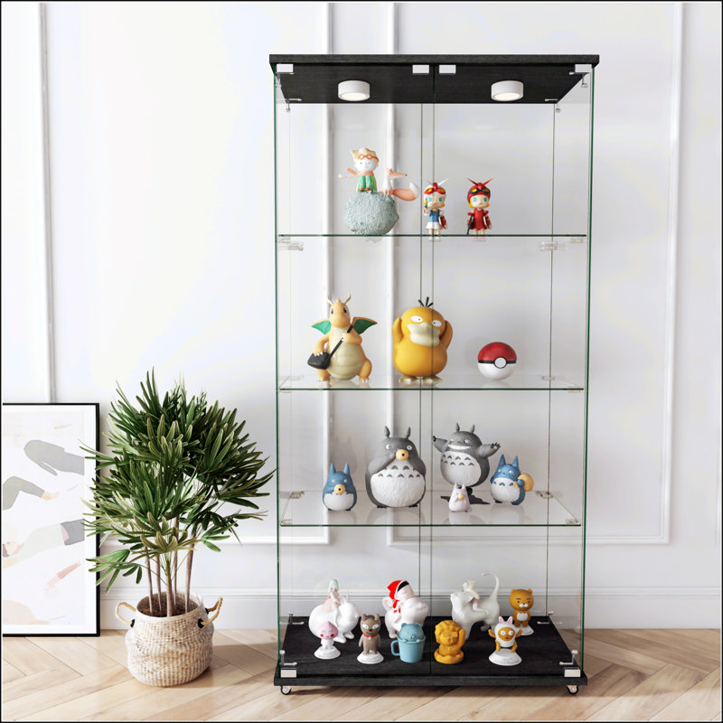 Modern Glass Display Cabinet With LED Lights