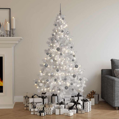 Arbre de Noël artificiel semi-illuminé avec ensemble de décoration de fête