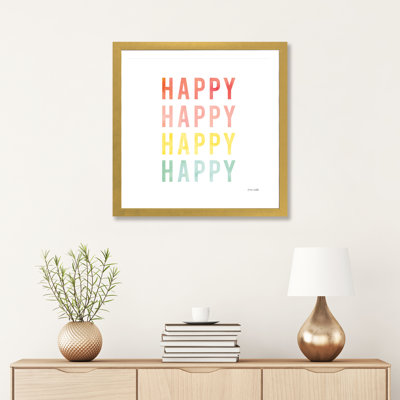 «Happy Happy» par Ann Kelle, reproduction d'art textuel