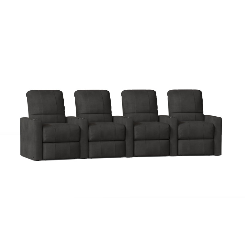 Rangée de sièges de cinéma maison Inuya (rangée de 4), Anthracite Smartsuede, Électrique