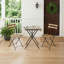 Ensemble bistro de patio pliant 3 pièces peu encombrant - table et chaises en métal pour l'extérieur / l'intérieur - aucun assemblage nécessaire - balcon, cour, mobilier de jardin - couleur originale