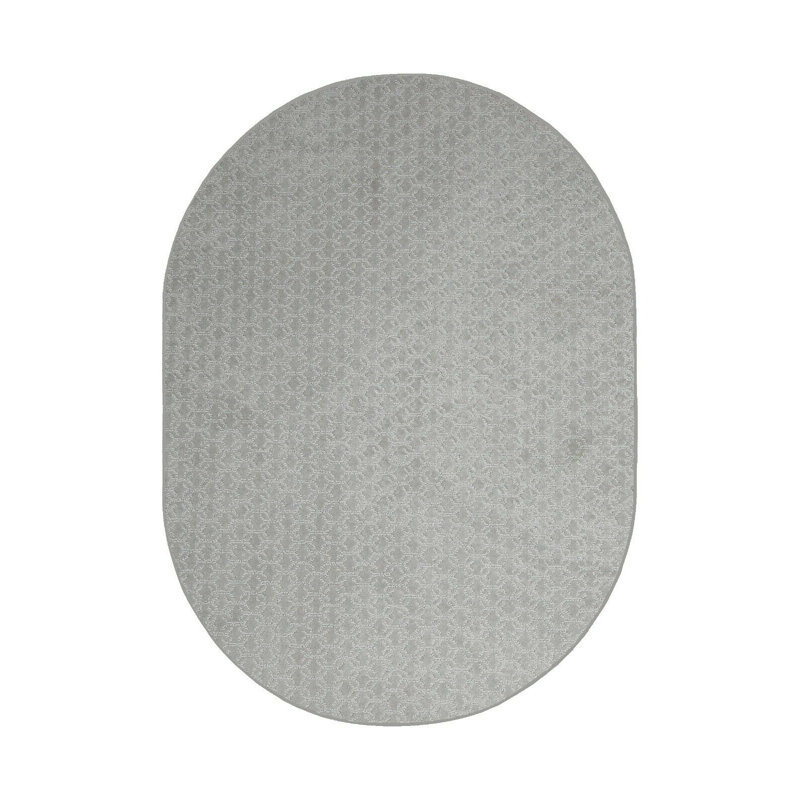 Tapis géométrique gris, Oval 6 pi x 9 pi