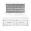 Lit plateforme antique au fini blanc et gris avec rangement pour pied de lit-252761504
