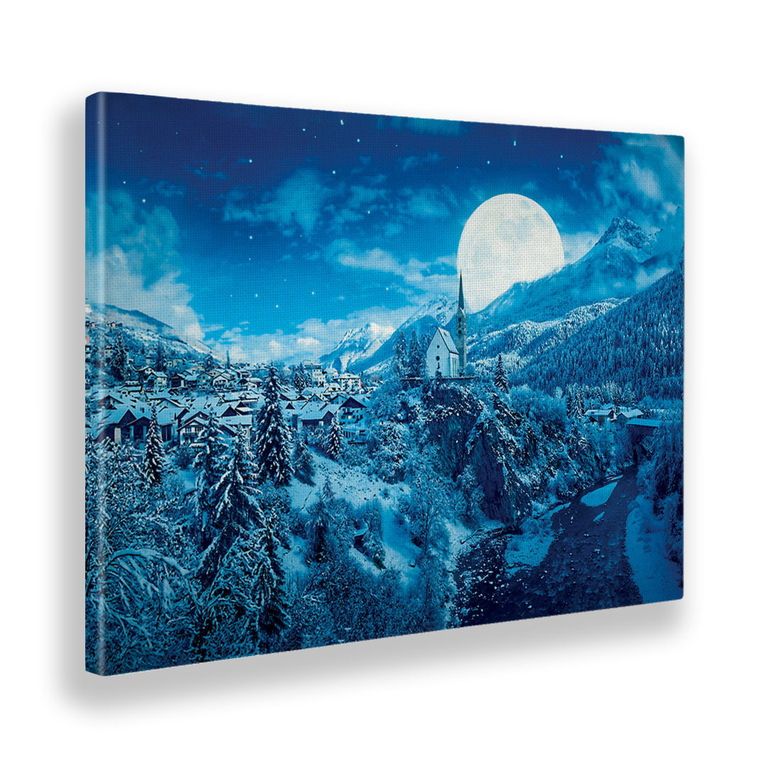 Leinwandbild Moon on Winter Landscape von Stefano Calisti